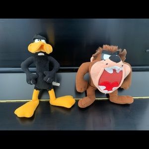 TAZ Looney Tunes Tazmanian Devil Plush AND Daffy Duck Plush Vintage 1994